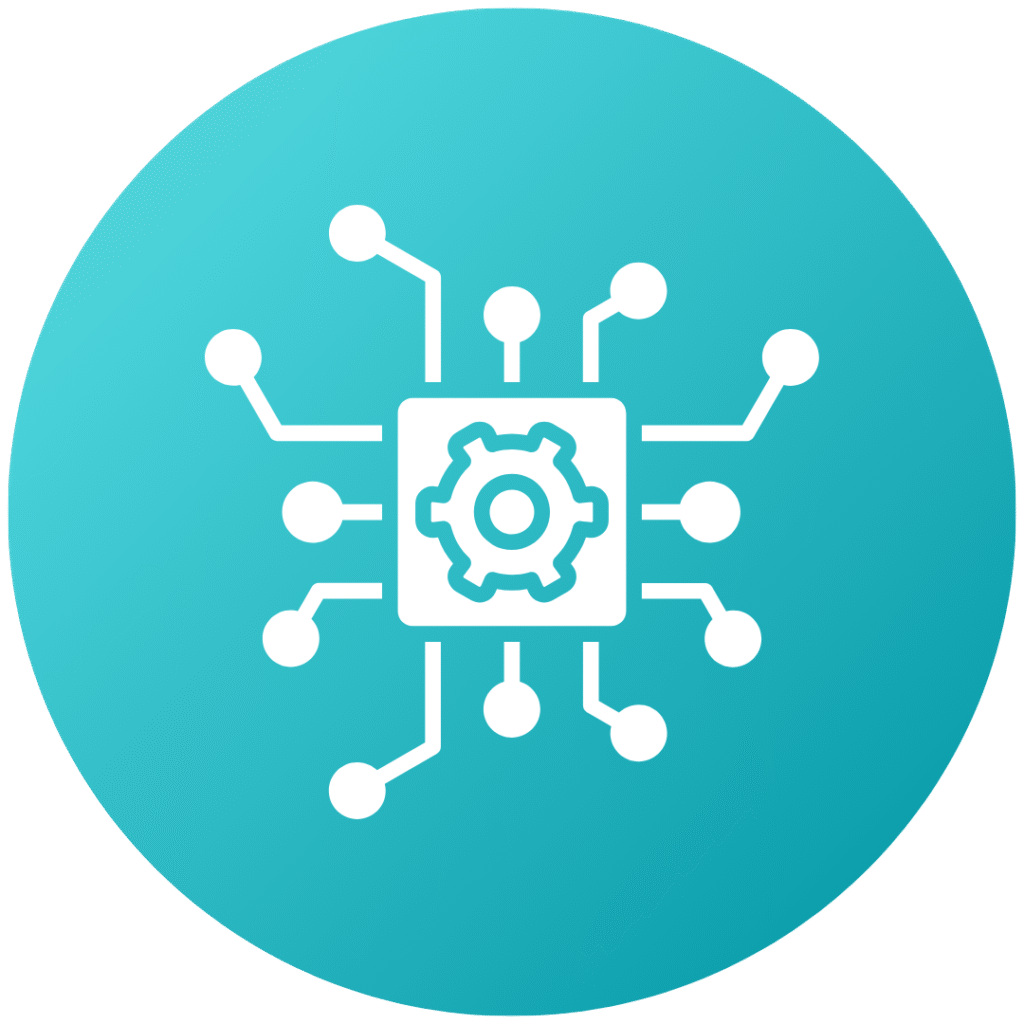 Gear surrounded by technology representing CBCT 3D dental imaging and advanced diagnostics at Modern Dental of Durham