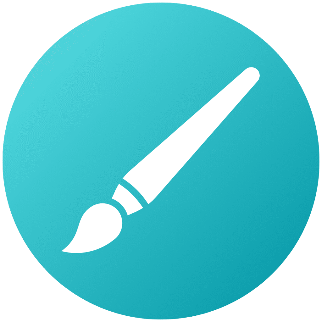 A white paint brush symbolizing personalization