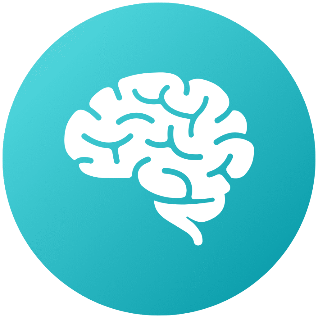 Brain icon symbolizing calm, anxiety-free dental cleanings and a stress-free experience at Modern Dental of Durham