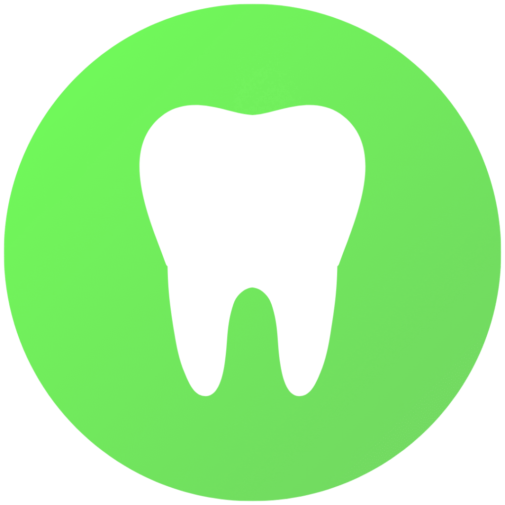 White tooth icon symbolizing professional dental cleaning and oral hygiene