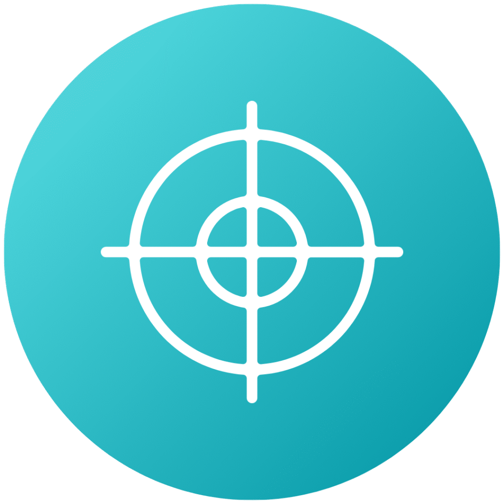 Target symbol representing precision and accuracy in placing new teeth