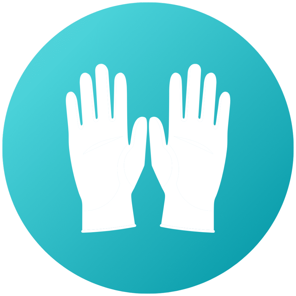 Pair of dentist gloves symbolizing precision and safety when using surgical guides for dental implant placement at Modern Dental of Durham