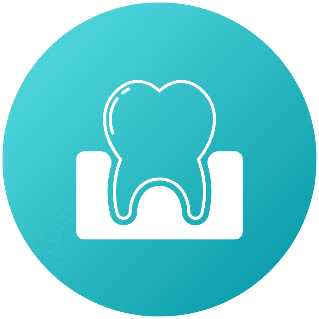 Tooth sitting in healthy pink gums symbolizing periodontal gum care and treatment at Modern Dental of Durham