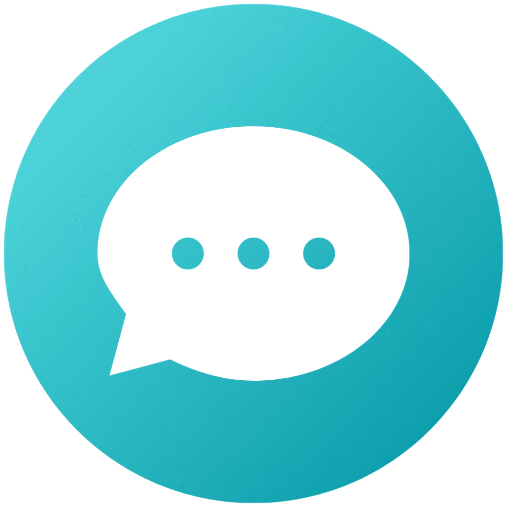 Comment bubble symbolizing friendly, non-judgmental dental cleanings and open communication at Modern Dental of Durham