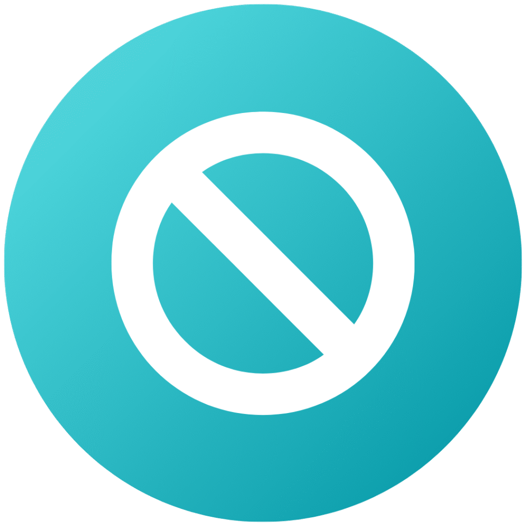 No symbol representing the prevention and early detection of oral cancer through screenings at Modern Dental of Durham