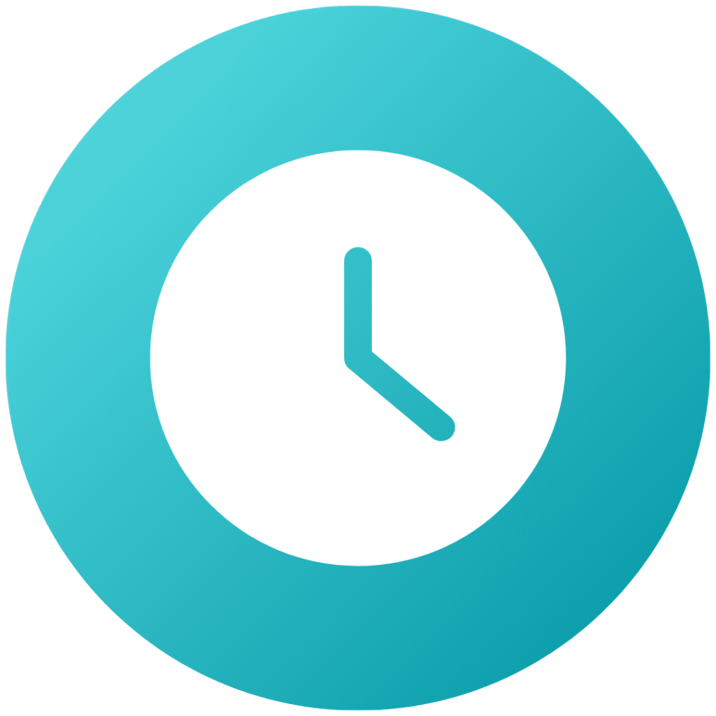 A clock used to depict long-lasting results for teeth whitening