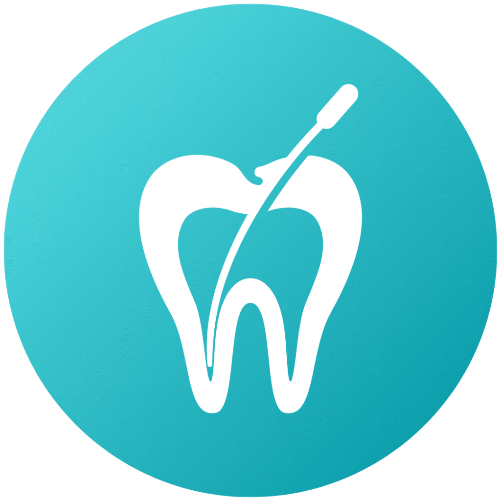 Illustration of a tooth showing root canal treatment representing restorative dentistry at Modern Dental of Durham
