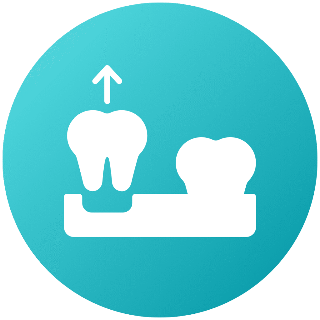 Tooth being pulled to represent dental extractions and restorative dentistry at Modern Dental of Durham