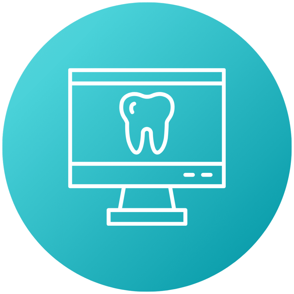 Tooth displayed on a computer screen representing CBCT scans