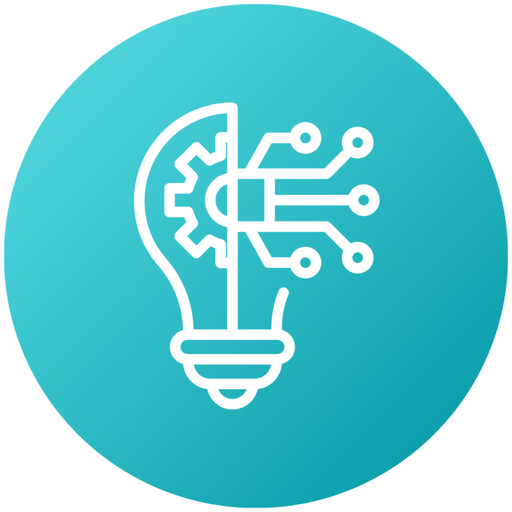 Lightbulb with tech designs symbolizing high-end dental cleaning technology at Modern Dental of Durham