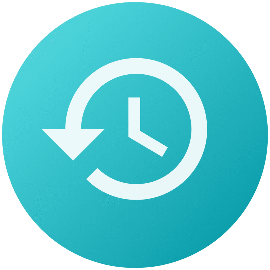 Circle arrow with a check mark symbolizing long-lasting, reliable results