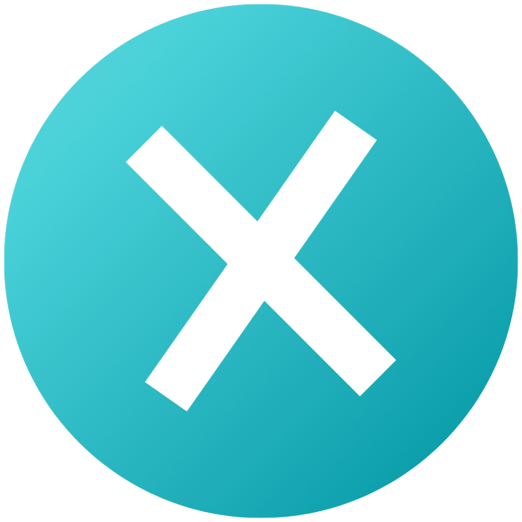 X symbol representing minimally invasive porcelain veneer treatment at Modern Dental of Durham