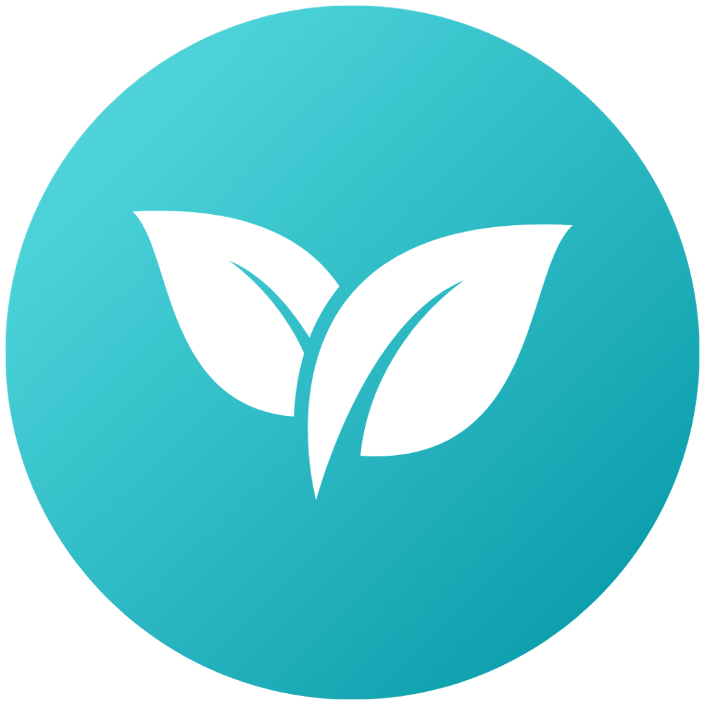 Leaf symbol representing the natural-looking, lifelike results