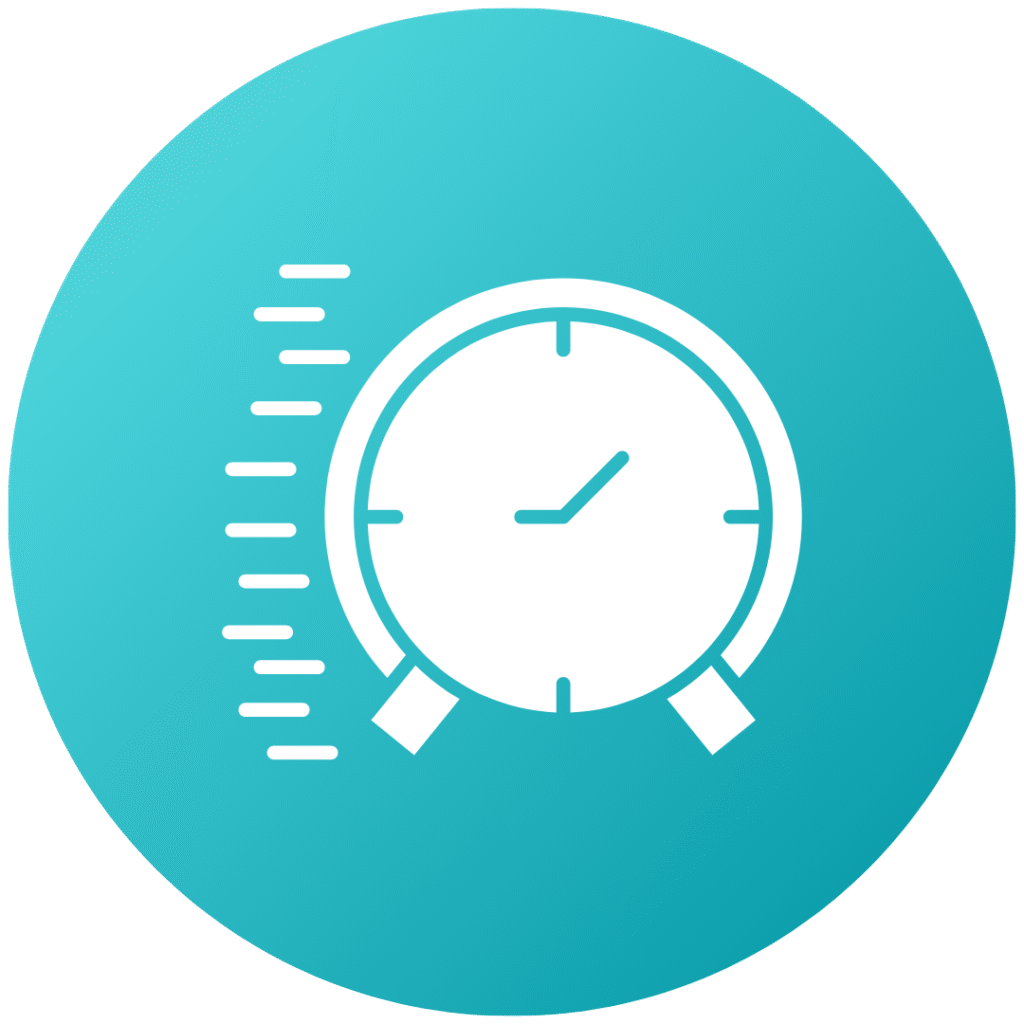 Clock moving fast symbolizing quick, efficient results