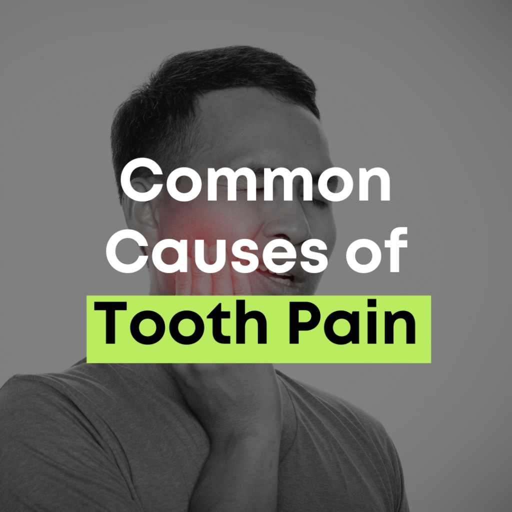 Man holding his cheek in pain representing common causes of tooth pain