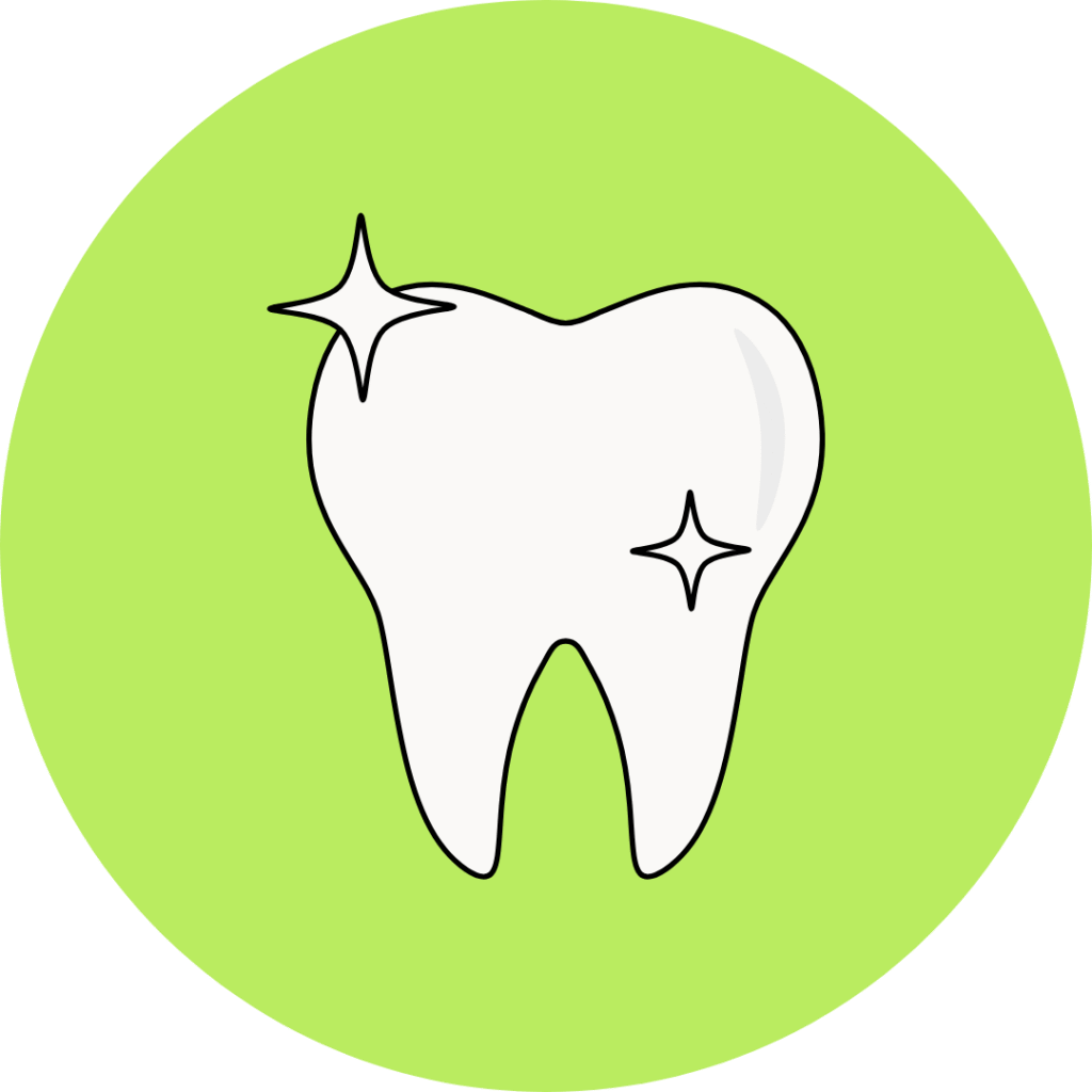 A sparkling white tooth representing teeth cleanings as a part of the $89 New Patient Special