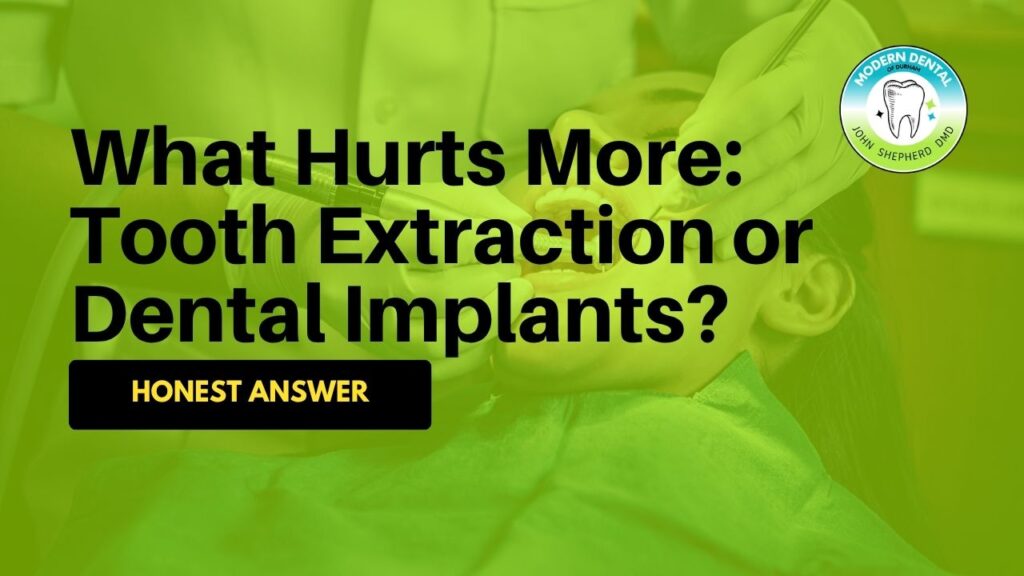 tooth extraction vs dental implant pain comparison dentist procedure explanation