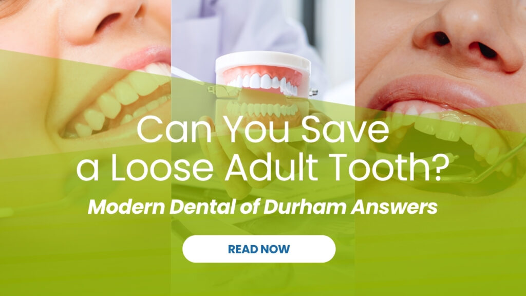 Dental graphic explaining whether a loose adult tooth can be saved and when to see a dentist.